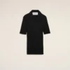 Polo de punto negro de manga corta Polo de punto negro de manga corta