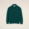 Polo holgado de lana y algodón verde Polo holgado de lana y algodón verde