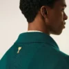 Polo holgado de lana y algodón verde Polo holgado de lana y algodón verde