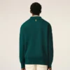 Polo holgado de lana y algodón verde Polo holgado de lana y algodón verde