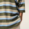 Polos de algodón con parche Ami a rayas azules Polos de algodón con parche Ami a rayas azules