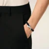 Pulsera Ami de Coeur de cordón negro y latón plateado