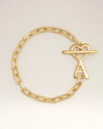 Pulsera Ami de Coeur de latón dorado martillado