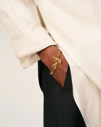 Pulsera Ami de Coeur de latón dorado martillado