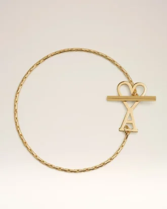 Pulsera de cadena Ami de Coeur de latón dorado Pulsera de cadena Ami de Coeur de latón dorado