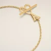 Pulsera de cadena Ami de Coeur de latón dorado