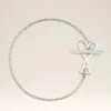 Pulsera de cadena Ami de Coeur de latón plateado