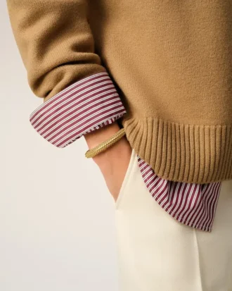 Pulsera de latón dorado con perlas