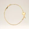 Pulsera fina martillada Ami de Coeur de latón dorado