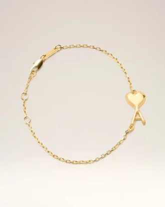 Pulsera fina martillada Ami de Coeur de latón dorado Pulsera fina martillada Ami de Coeur de latón dorado