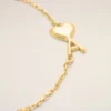 Pulsera fina martillada Ami de Coeur de latón dorado