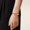 Pulsera trenzada de latón dorado