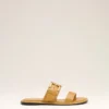 Sandalias con hebilla de piel de vaca amarilla Sandalias con hebilla de piel de vaca amarilla