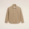 Sobrecamisa de punto de algodón beige Ami de Coeur Sobrecamisa de punto de algodón beige Ami de Coeur