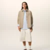 Sobrecamisa de punto de algodón beige Ami de Coeur Sobrecamisa de punto de algodón beige Ami de Coeur