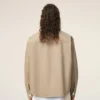 Sobrecamisa de punto de algodón beige Ami de Coeur Sobrecamisa de punto de algodón beige Ami de Coeur