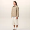 Sobrecamisa de punto de algodón beige Ami de Coeur Sobrecamisa de punto de algodón beige Ami de Coeur