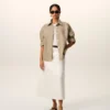 Sobrecamisa de punto de algodón beige Ami de Coeur Sobrecamisa de punto de algodón beige Ami de Coeur