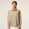 Sobrecamisa de punto de algodón beige Ami de Coeur Sobrecamisa de punto de algodón beige Ami de Coeur