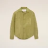 Sobrecamiseta con botones de piel de cabra verde Sobrecamiseta con botones de piel de cabra verde