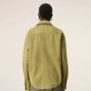 Sobrecamiseta con botones de piel de cabra verde Sobrecamiseta con botones de piel de cabra verde