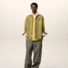 Sobrecamiseta con botones de piel de cabra verde Sobrecamiseta con botones de piel de cabra verde