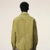 Sobrecamiseta con botones de piel de cabra verde Sobrecamiseta con botones de piel de cabra verde
