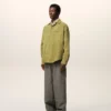 Sobrecamiseta con botones de piel de cabra verde Sobrecamiseta con botones de piel de cabra verde