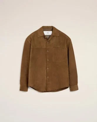Sobrecamiseta de piel marrón
