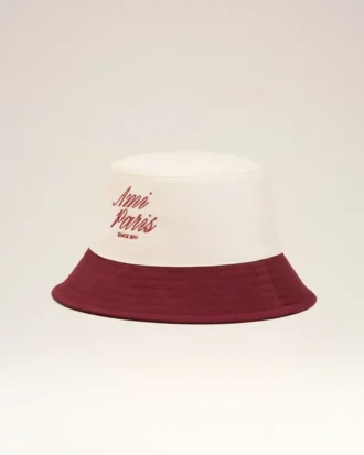 Sombrero Ami Paris de algodón rojo y blanco