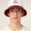 Sombrero Ami Paris de algodón rojo y blanco Sombrero Ami Paris de algodón rojo y blanco