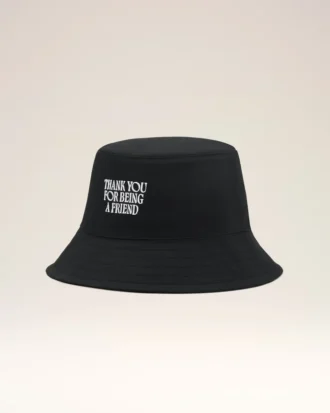 Sombrero de algodón negro con bordado «Thank You for Being a Friend»