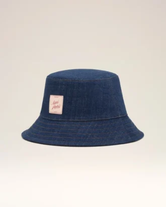 Sombrero de algodón vaquero azul con parche Ami Paris Heritage