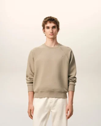 Sudadera «Ami de Coeur» de algodón beige con relieve