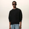 Sudadera «Ami de Coeur» de algodón negro con relieve Sudadera «Ami de Coeur» de algodón negro con relieve