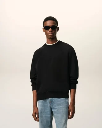 Sudadera «Ami de Coeur» de algodón negro con relieve Sudadera «Ami de Coeur» de algodón negro con relieve