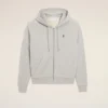 Sudadera con capucha Ami de Coeur de algodón gris con detalles en contraste Sudadera con capucha Ami de Coeur de algodón gris con detalles en contraste