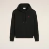 Sudadera con capucha Ami de Coeur Hoodie de algodón negro y rojo Sudadera con capucha Ami de Coeur Hoodie de algodón negro y rojo