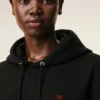 Sudadera con capucha Ami de Coeur Hoodie de algodón negro y rojo Sudadera con capucha Ami de Coeur Hoodie de algodón negro y rojo