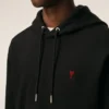 Sudadera con capucha Ami de Coeur Hoodie de algodón negro y rojo Sudadera con capucha Ami de Coeur Hoodie de algodón negro y rojo