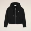 Sudadera con capucha y cremallera Ami de Coeur de algodón negro Sudadera con capucha y cremallera Ami de Coeur de algodón negro