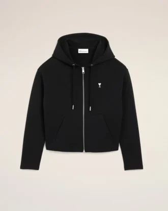 sudadera con capucha y cremallera ami de coeur de algodn negro 1 1 330x413 - Sudadera con capucha y cremallera Ami de Coeur de algod&oacute;n negro