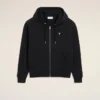 Sudadera con capucha y cremallera Ami de Coeur de algodón negro Sudadera con capucha y cremallera Ami de Coeur de algodón negro