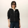 Sudadera con capucha y cremallera Ami de Coeur de algodón negro Sudadera con capucha y cremallera Ami de Coeur de algodón negro