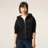 Sudadera con capucha y cremallera Ami de Coeur de algodón negro Sudadera con capucha y cremallera Ami de Coeur de algodón negro