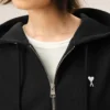 Sudadera con capucha y cremallera Ami de Coeur de algodón negro Sudadera con capucha y cremallera Ami de Coeur de algodón negro