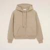 Sudadera con capucha y cremallera Ami de Coeur en algodón beige con relieve Sudadera con capucha y cremallera Ami de Coeur en algodón beige con relieve