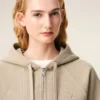 Sudadera con capucha y cremallera Ami de Coeur en algodón beige con relieve Sudadera con capucha y cremallera Ami de Coeur en algodón beige con relieve