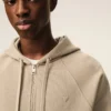 Sudadera con capucha y cremallera Ami de Coeur en algodón beige con relieve Sudadera con capucha y cremallera Ami de Coeur en algodón beige con relieve