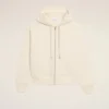 Sudadera con capucha y cremallera Ami de Coeur en algodón blanco con relieve Sudadera con capucha y cremallera Ami de Coeur en algodón blanco con relieve